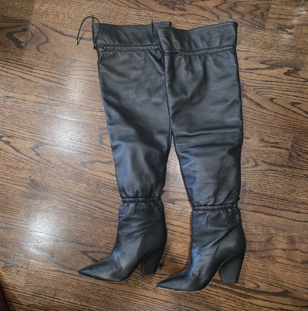 Tory Burch Lila Leather Over The Knee Boots, Size 7 - Picture 2 of 2